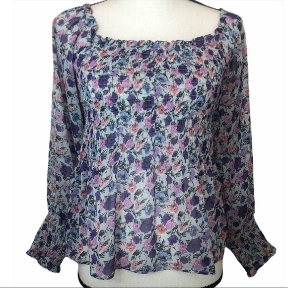 🍒18 CENTIMETERS FLORAL OFF SHOULDER BLOUSE. - Picture 1 of 6